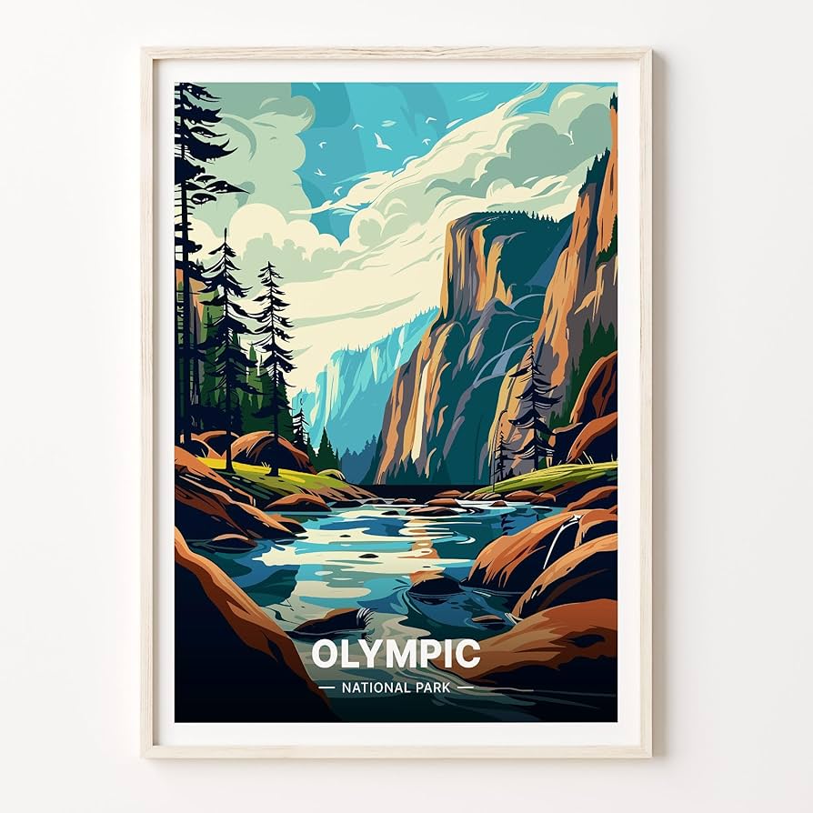 Amazon.com: Olympic National Park Poster, Travel-Inspired Wall Art